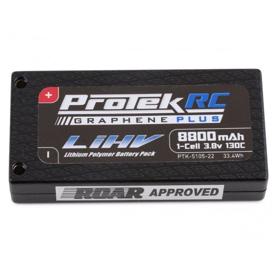 ProTek RC 1S 130C Low IR Si-Graphene + HV LiPo Battery (3.8V/8800mAh) w/4mm Connectors (ROAR Approved)